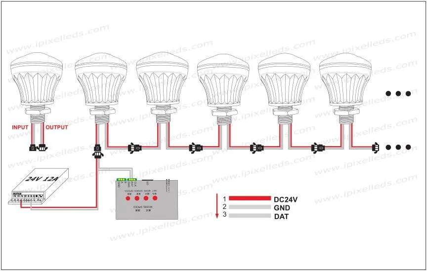 60 мм многоцветный кабошон led RGB пиксель света rgb fairground светодиодные фонари