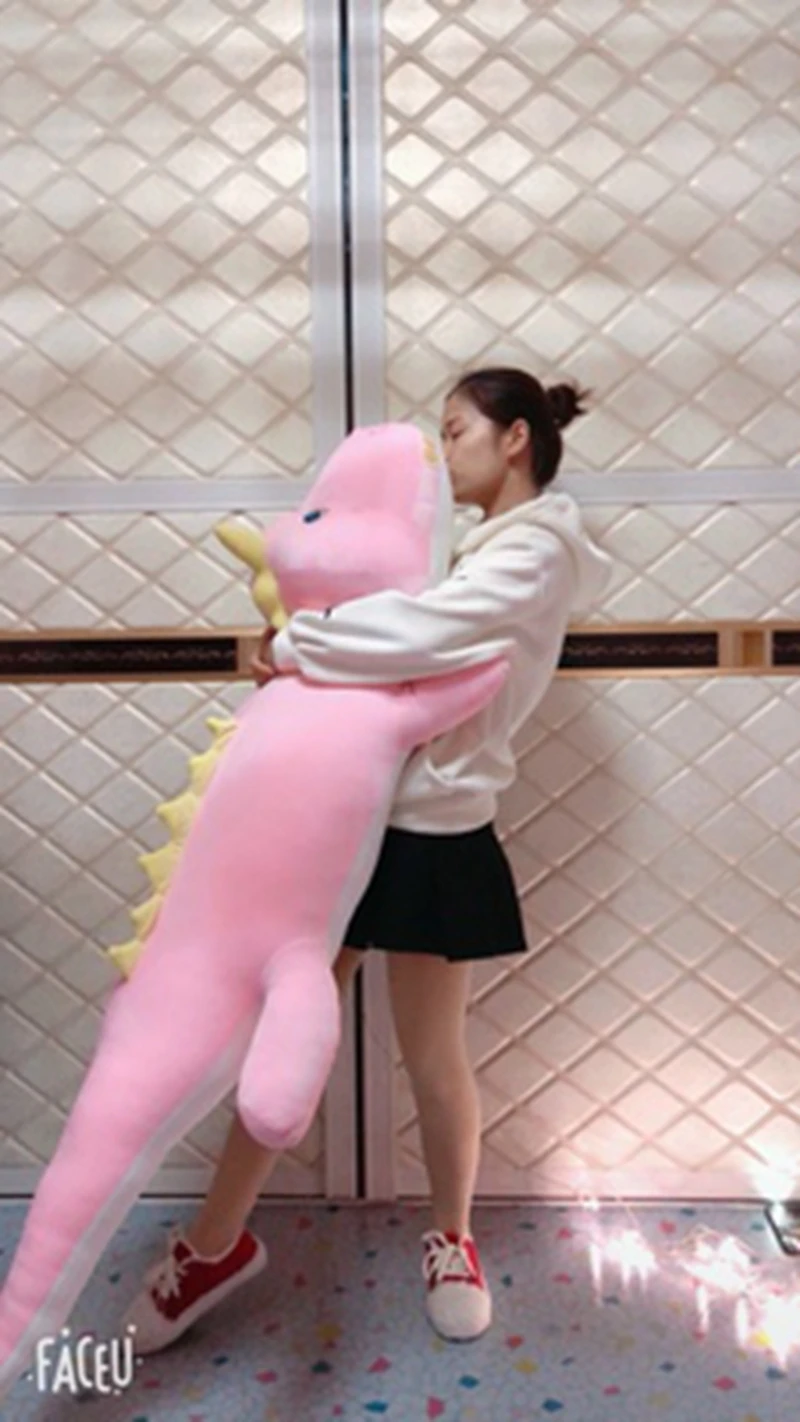 Dorimytrader kawaii crocodile plush toy doll giant animal alligator sleeping cushion bed pillow girl cute birthday gift 120cm 150cm DY50545 (3)