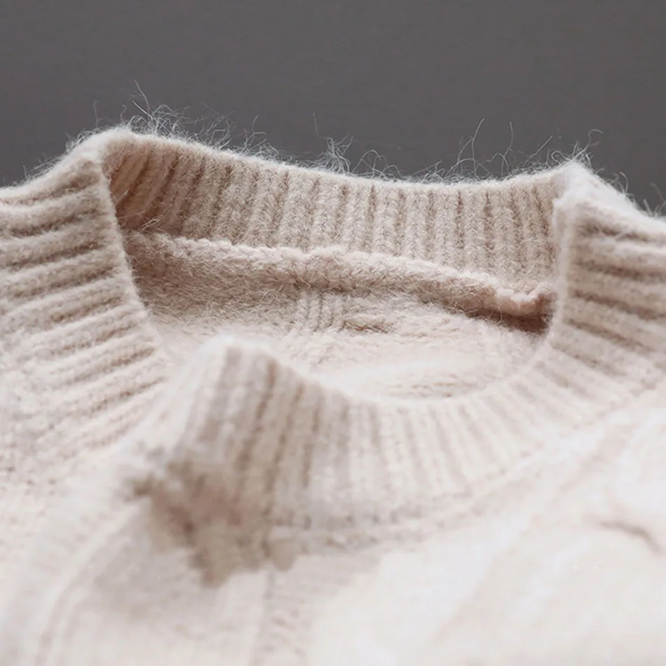 Genayoa белый свитер женский винтажный свитер с круглым вырезом женские трикотажные джемперы Повседневный джемпер женский пуловер с длинным рукавом свитера
