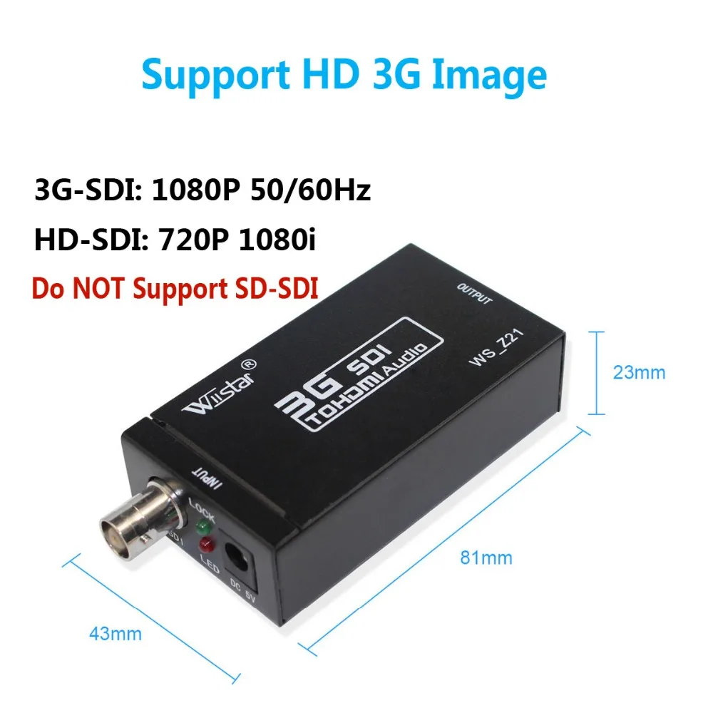 Conversor de Áudio e Vídeo Sdi para Hdmi Sdi para Hdmi para Monitor Bnc ao Adaptador de Hdmi Wiistar Nova Chegada hd 3g para Monitor Hdtv - Image 6