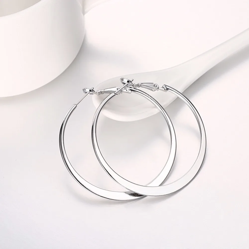 CHUKUI Pendientes Mujer Hoop Earrings Female Big Circle Hoop Earrings Gold  Silver  Rose Gold Earring For Women  Girl Jewelry (40)