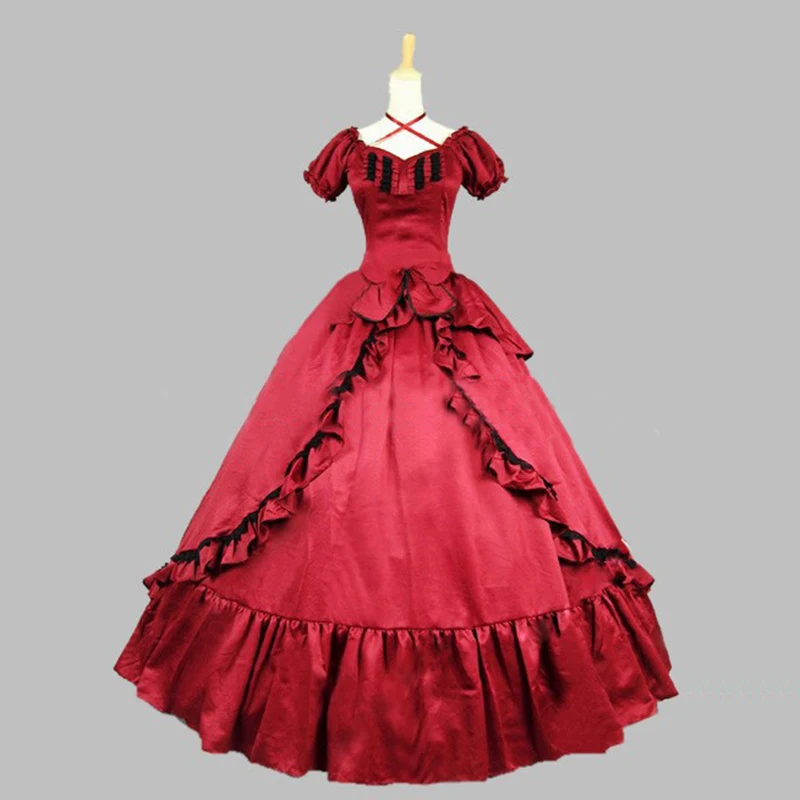 victorian dress red