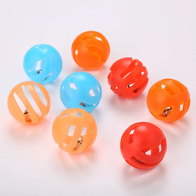 

Plastic Colorful Cat Toys Bells Balls Play Kitten Fun Games Pets Interactive Animal Exercise Funny Cat Toy Ball