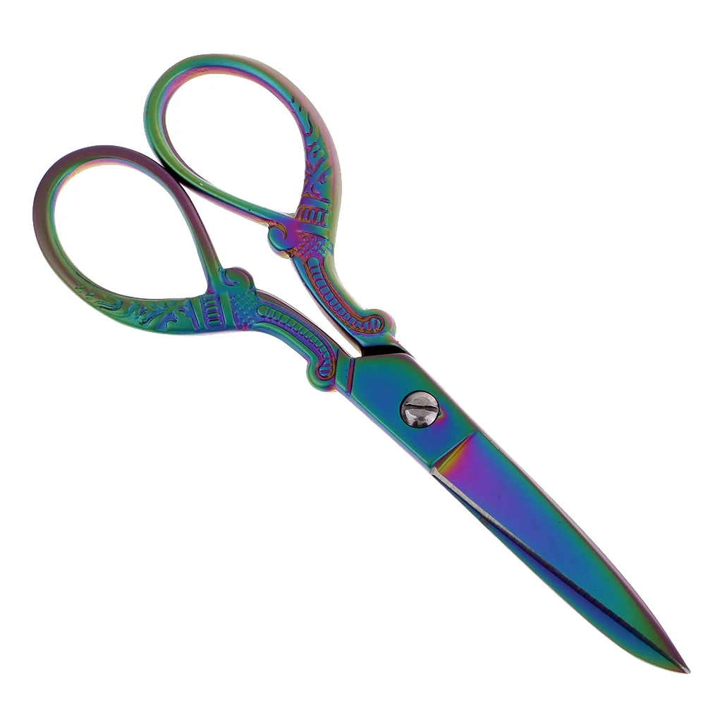 Handicraft Stainless Steel Vintage Sewing Scissors Embroidery Fabric Dressmaking Shears for DIY Crafts Cut Tools