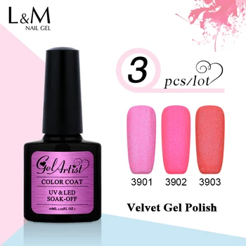 

3Pcs Brand Gelartist Velvet Matte Gel Nail Polish Shining Colorful Soak Off Led/Uv Diy Nail Art Salon