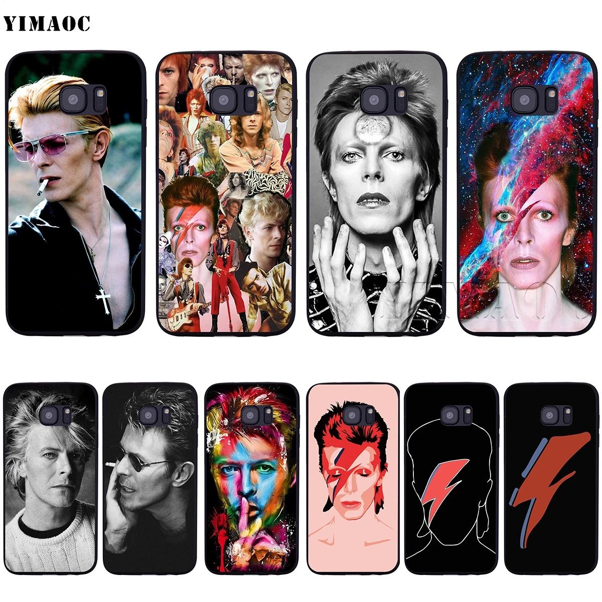 

YIMAOC David Bowie Soft Silicone Case for Samsung Galaxy S6 S7 S10e Edge S8 S9 Plus A3 A5 A6 A7 A8 A9 J6 Note 8 9 2018