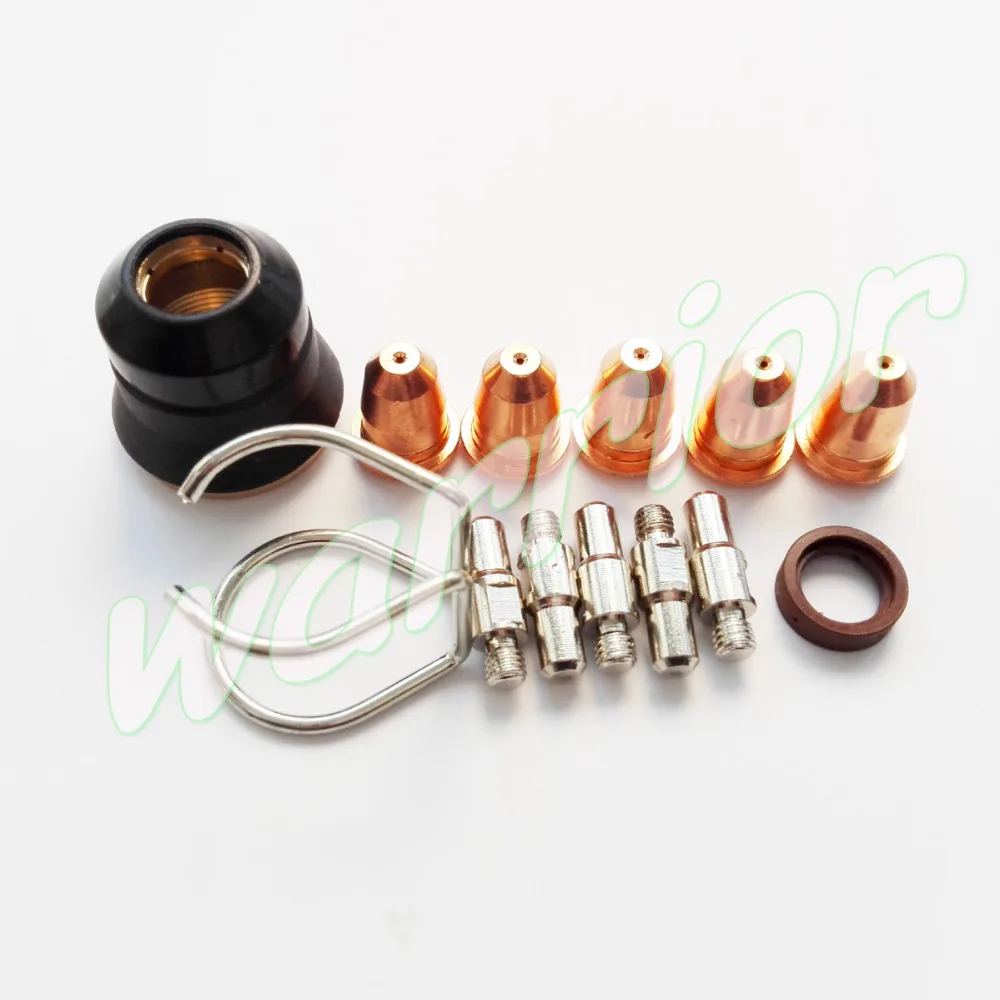 

13PK Plasma Cutter Consumables Kit PR0010 Electrodes PD0116-08 Gas Diffuser CV0010 For S45 Torch Trafimet
