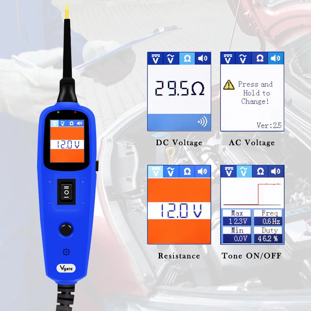 Vgate Мощность зонд PT150 12 V электрический Системы инструмент диагностики Мощность сканирования автомобиля диагностический Электрический как YD208 PS100