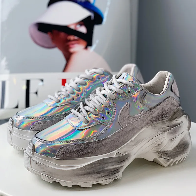 2019 Spring Autumn Shoes Women Platform Shoes Lady Lace Up Casual Pumps Creepers Harajuku Punk Sneakers Girl Female Silver Shoes 2019 Spring Autumn Shoes Women Platform Shoes Lady Lace Up Casual Pumps Creepers Harajuku Punk Sneakers Girl Female Silver Shoes