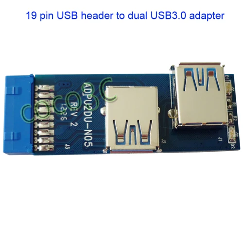 Другой формы usb-хаб 19pin USB 3,0 контактный разъем для двойной USB3.0 женский порт конвертер карты - Цвет: Белый