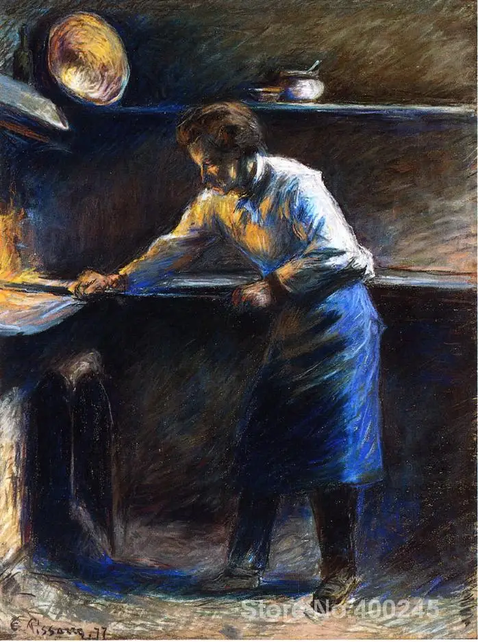 

Famous Handmade oil paintings by Camille Pissarro Eugene Murer at His Pastry Oven wall art High quality