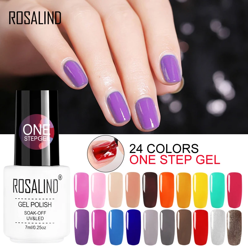 

ROSALIND 3 in 1 One Step Poly Nail Gel Needed UV Lamp Polish Art Manicure Varnish Soak Off Vernis Semi Permanent Nail Gel