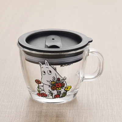 Moomin Новая мода мультфильм посуда для напитков младенцев стеклянный водный напиток Стакан Кружка прозрачная стеклянная ручка 210 мл стеклянная чашка безопасная Милая кружка - Цвет: Cover B