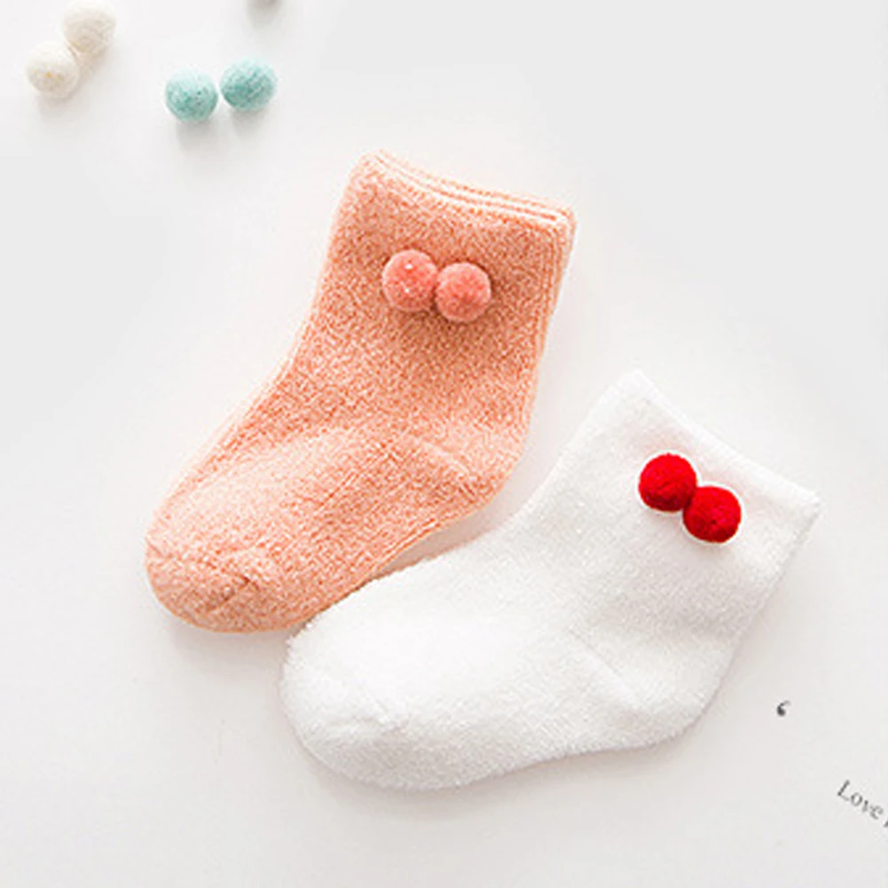 Комплект из 4 пар для новорожденных детей, мягкие хлопковые нескользящие милые зимние носки для От 2 до 11 лет