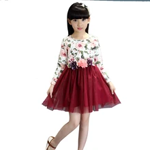 Детские платья для девочек, платья с цветочным принтом для девочек, От 4 до 14 лет, летние платья принцессы, детская одежда