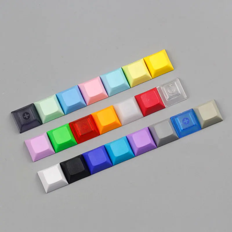 Pbt dsa keycap 1u смешанный цвет красный esc желтый синий колпачки для игровой