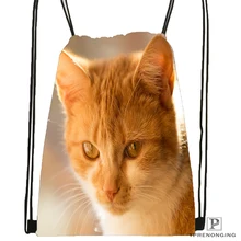 Изготовленная на заказ кошка пушистая лицо Черная сумка-мешок милый рюкзак дети ранец(черная спина) 31x40 см#180531-04-43