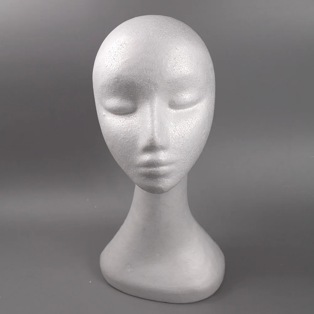 

Practice Head Dummy Wig Stand Wig Head Mannequin Head Female Foam Polystyrene Exhibitor for Cap Headphones Hair Accessories