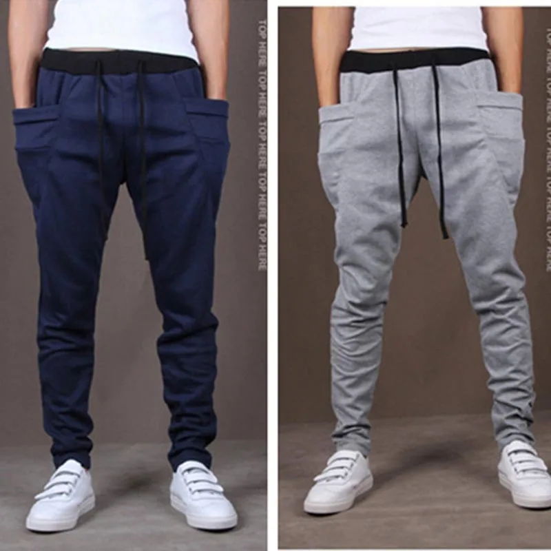 Новые корейские тонкие обтягивающие спортивные брюки мужские джоггеры брюки контрастные цвета шаровары Повседневные хип-хоп IU853814