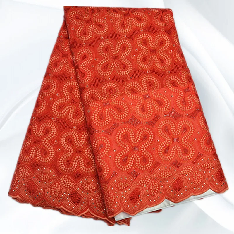PCL227 Red Free Shipping African Cotton Voile Lace Fabric Embroidery Swiss Matrial For Party | Дом и сад