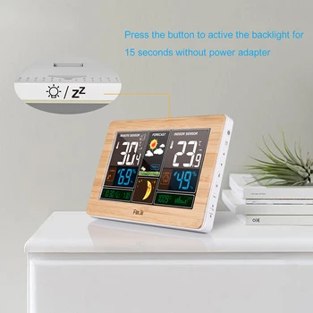 

Digital Thermometer Hygrometer Wireless Weather Station LCD Display Date Time Temperature Humidity Alarm Clock Snooze Function