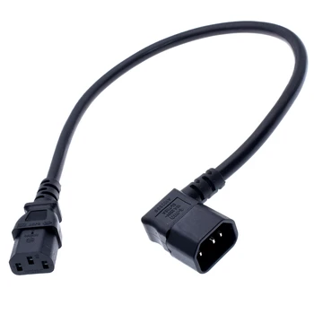 

50CM Left Angled IEC 320 C14 Male to C13 Female Cord,C14 to C13 Power Extension Cable For PDU UPS,H05VV-F-3G1.5