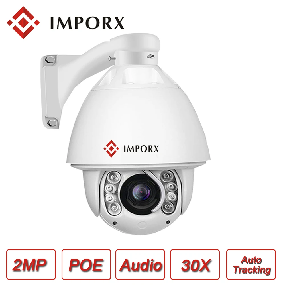 

IMPORX Video Camera IP 30X 1080P HD PTZ IP Camera Outdoor 2MP Waterproof Infrared Night Vision Security CCTV Camera Support POE