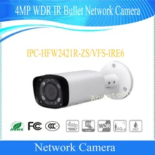 Free Shipping DAHUA CCTV IP Camera 4MP WDR IR Bullet Network Camera IP67 with POE without Logo IPC-HFW2421R-ZS-IRE6