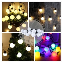 RGB светодиодный светильник 5 м 20 лампочек Рождественская гирлянда Диодная гирлянда винтажная G40 RGB Гирлянда лампочки белый/теплый белый