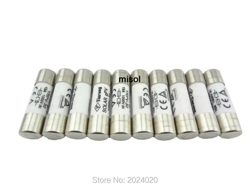 

100 pcs of PV solar fuse 15A 1000VDC fusible 10x38 gPV