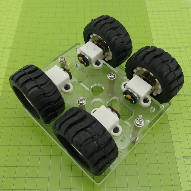 JMT DIY N20 акрил Inteligence шасси автомобиля прозрачность 4WD два Слои RC робот DIY Kit N20 Мотор колеса 90*90 мм