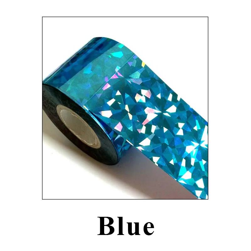 1 рулон переводные наклейки для нейл-арта в форме драгоценного камня лазерные Фольга для ногтей звездное небо голографическое украшение для маникюра «сделай сам» - Цвет: Blue
