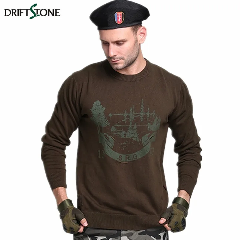 New Men Military Style Sweater Winter Cotton Sweaters Outerwear Male