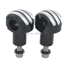 Универсальный " дюймовый 25 мм черный мотоцикл бар зажимы Руль Бар стояки подходит для Harley Honda Yamaha Kawasaki Suzuki