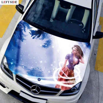 

LEFT SIDE Car Stickers Pretty Anime Sexy Lady Fresh Brighten Cartoon Bonnet Hood Car Styling Customize Size to Suit all Vehicle