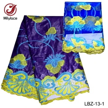 

Beautiful pattern Bazin lace fabric delicate embroidery french guipure lace fabric for women's clothes LBZ-13