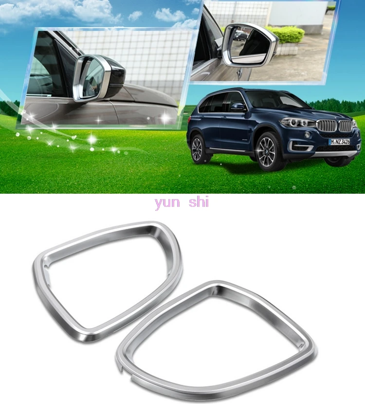 2 Pcs ABS chrome For BMW 2014-17 X5 2015-17 X6 F15 F16 Car Rearview Mirror Refiting Frame Decoration Covers Car-styling