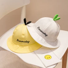 Детская чашка шапки дышащие шапки мужские и женские шапки Детский козырек Корейская Милая Рыбацкая шляпа