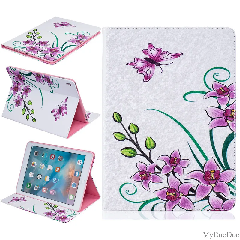 Cute Bear Case PU Leather For Ipad Pro 9.7 Case for Ipad Pro Mini Butterfly Flower Stand Tablet Cover 9.7 Inch Wallet Fip Cases (73)
