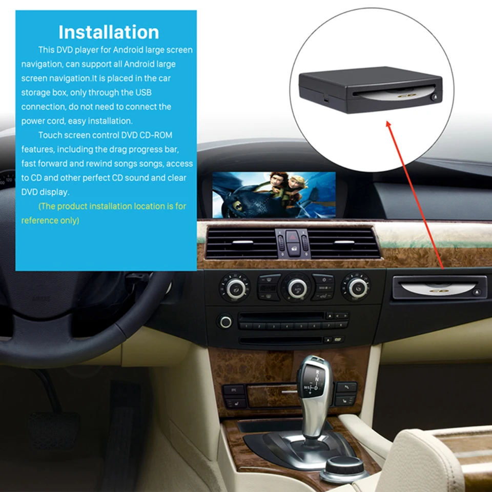 Best KiriNavi Universal External Android Car GPS Navigation Multimedia Player Car DVD CD Player With USB Connection 1 Din 3