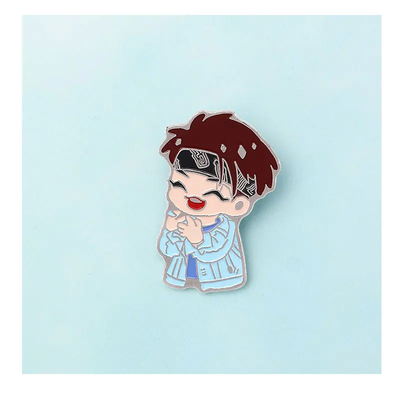 1 шт. KPOP Love Yourself Броши Bling Металл, сердечки, булавки Kpop Bangtan Boys Pins коллекция мультяшный значок Подарочные ювелирные броши - Цвет: D