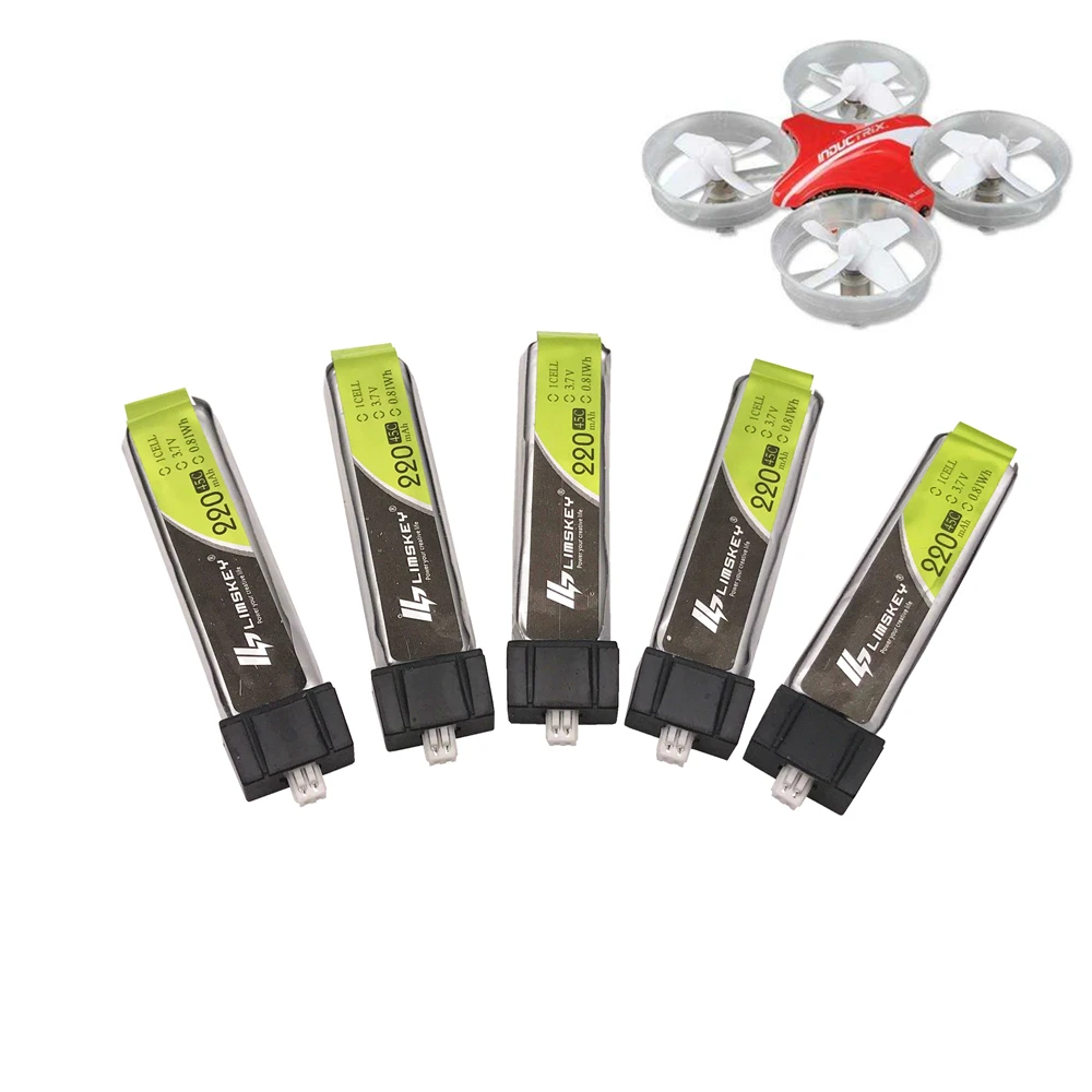 5 шт. Limskey 220 мАч 3 7 в 45C-90C литий-полимерный аккумулятор Horizon Blade Inductrix FPV Tiny Whoop Nano CPX QX