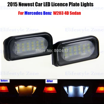 

2 x LED Number License Plate Lamps OBC Error Free 18 LED For Mercedes Benz W203 C240 C230 C55 AMG C320 C350 C280 C43 C32 AMG