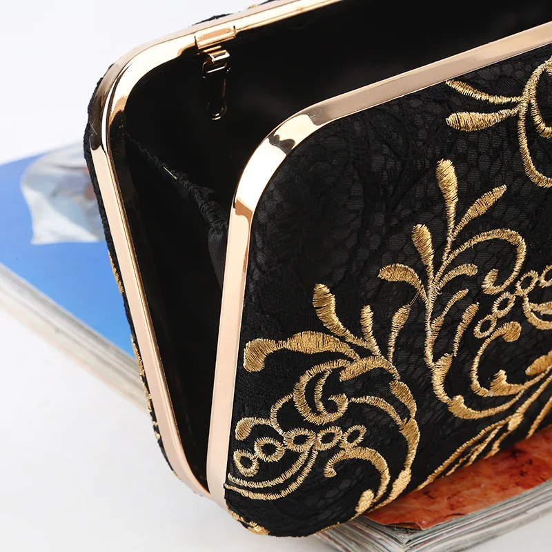 Andralyn New Printed Gold Embroidery Evening Bag Vintage Chain Shoulder Messenger Bag Clutch Lady Party Dinner Wedding Handbags Andralyn New Printed Gold Embroidery Evening Bag Vintage Chain Shoulder Messenger Bag Clutch Lady Party Dinner Wedding Handbags