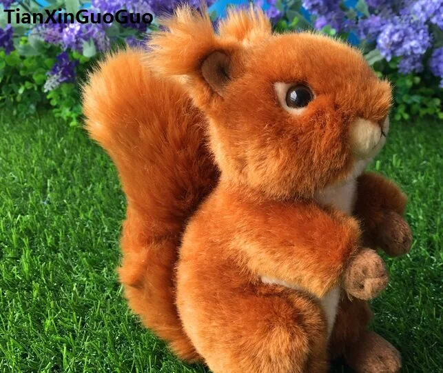 lovely cartoon squirrel about 15cm brown squirrel plush toy soft doll baby toy birthday gift
