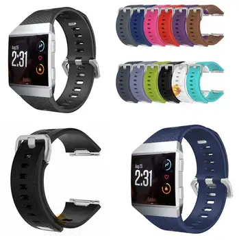 

50pcs New hot sale Quality Soft Silicone Replacement Sport Watch Band Strap with Diagonal Patterns for Fitbit Ionic Smart Watch