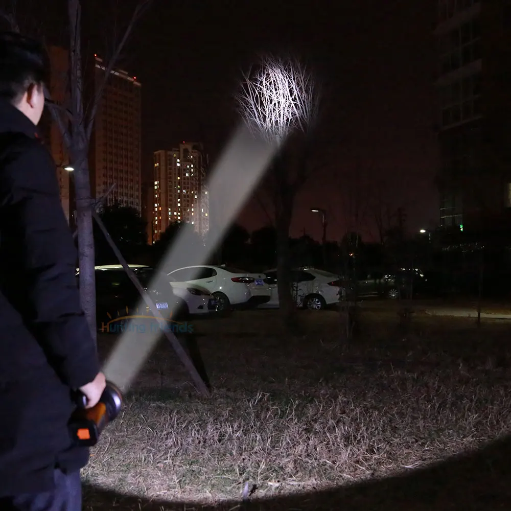 Hunting Friends Super Bright Handheld Portable Spotlight USB Rechargeable Flashlight 2 Modes Powerful Seacrchlight for Outdoor