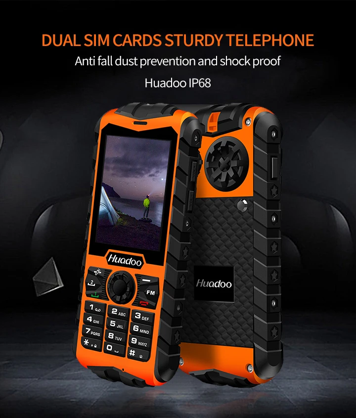 Huadoo IP68 водонепроницаемый мобильный телефон FM фонарик Поддержка плавание противоударный пылезащитный открытый прочный телефон P191