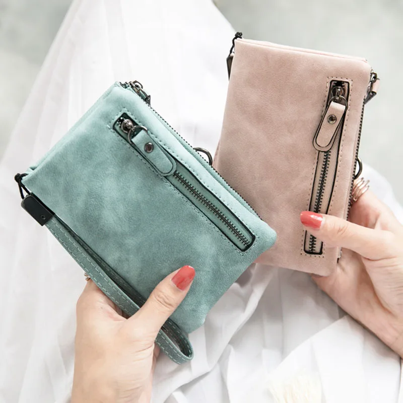

New Hot Big Capacity Women PU Leather Wallets Female Short Purses Fashion Card Holders Ladies Strap Clutch Carteras Dropshipping