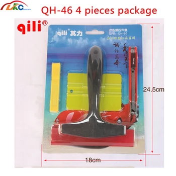 

10pcs/lot DHL QILI QH-46 change color film 4set tool car wrap tools suit kit scrapers, art knife, blades full set